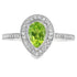 Natural .50ct Peridot Diamond Ring 10KT White Gold by Bids.com