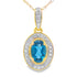 London Blue Topaz Fashion Pendants 10KT Yellow Gold by Bids.com