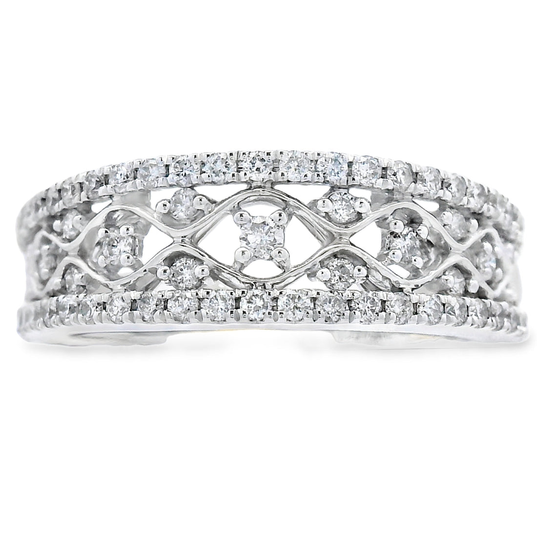 .50ct Diamond Fashion band rings 10KT White Gold by Bids.com
