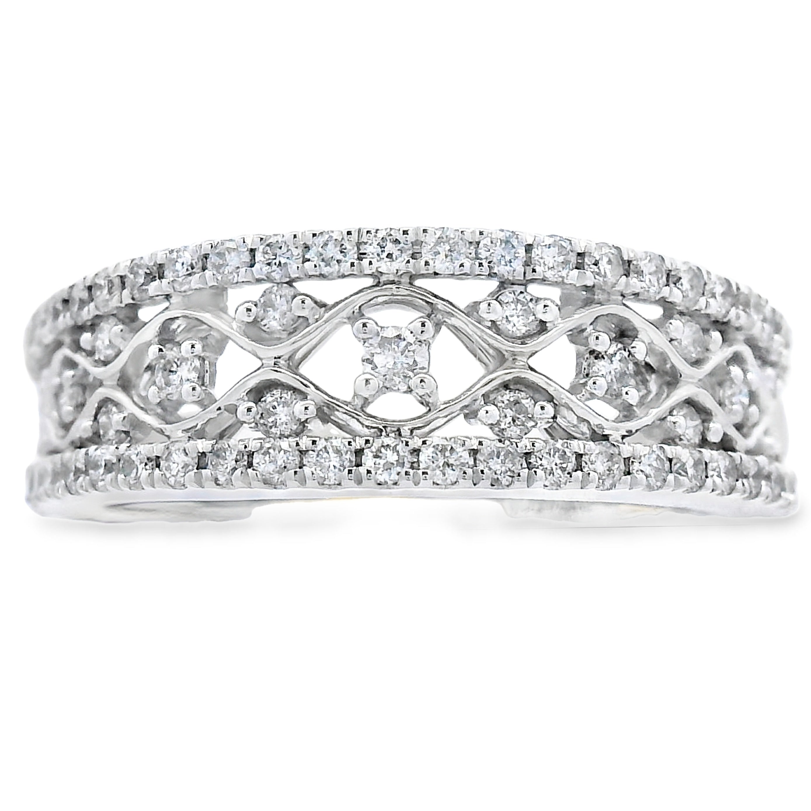 .50ct Diamond Fashion band rings 10KT White Gold by Bids.com
