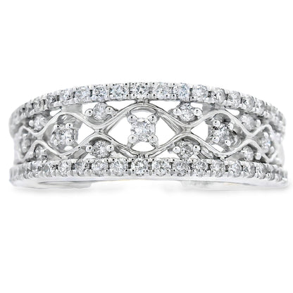 .50ct Diamond Fashion band rings 10KT White Gold by Bids.com