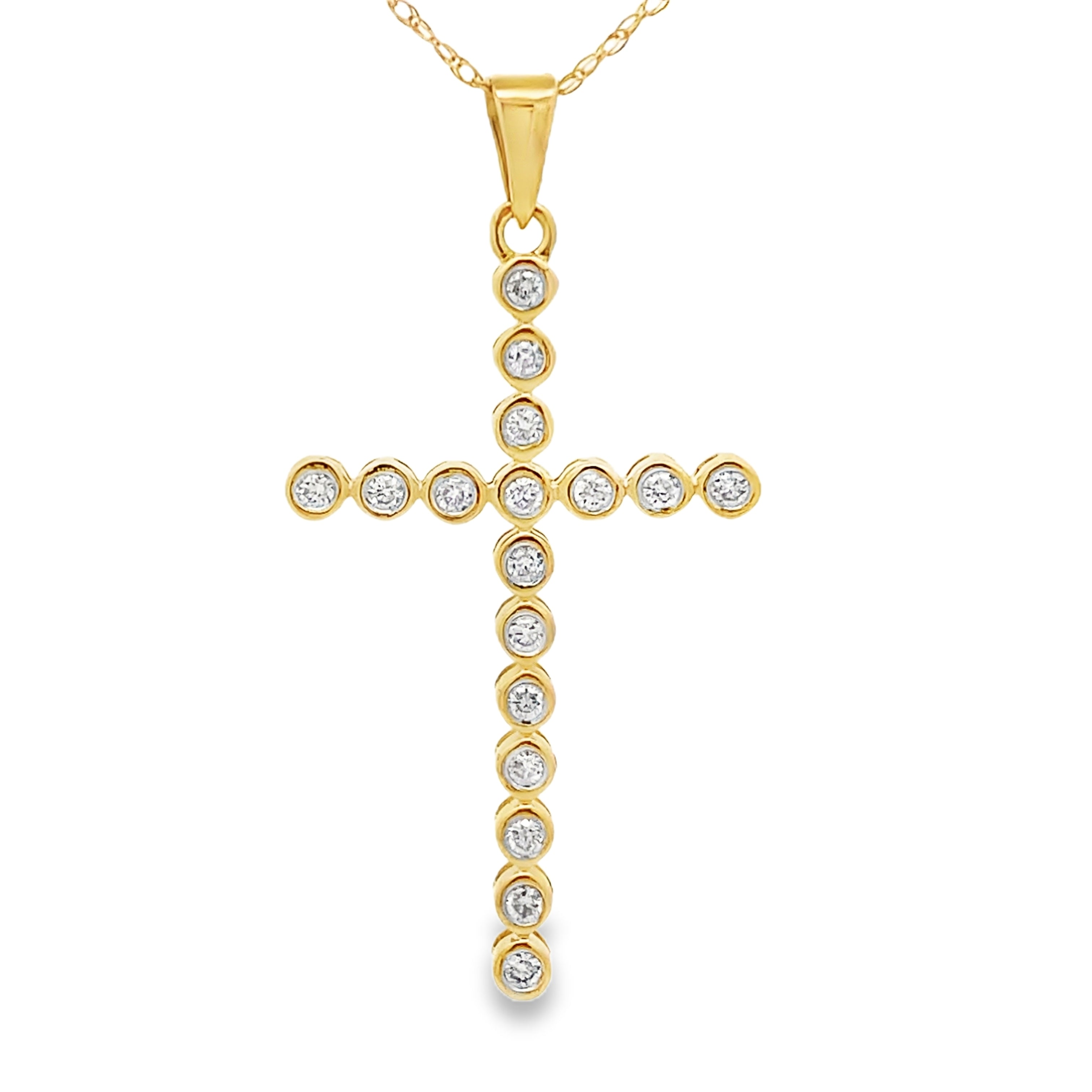 .17ct Diamond Cross Religious Pendant 14KT Yellow Gold by Bids.com
