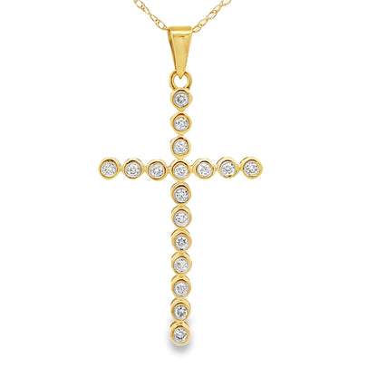 .17ct Diamond Cross Religious Pendant 14KT Yellow Gold by Bids.com