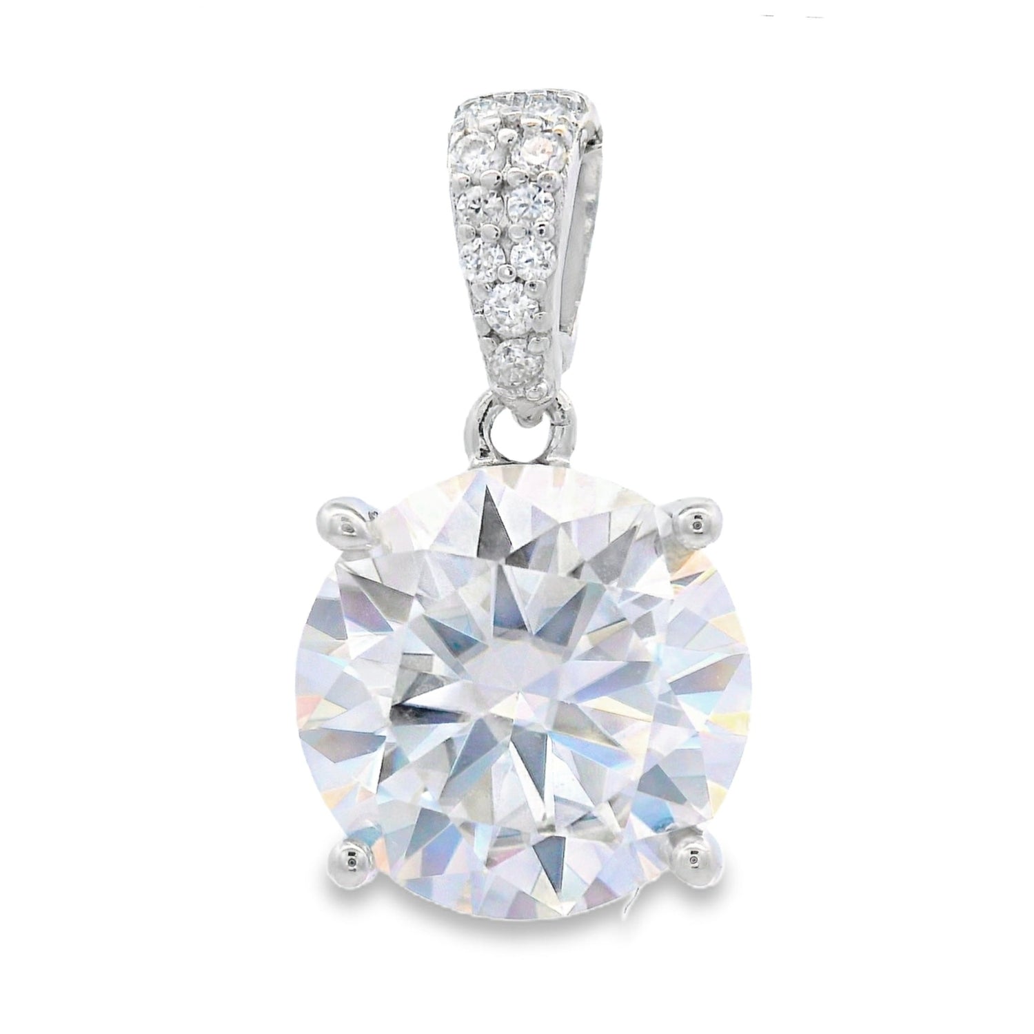 Genuine 4.00ct Moissanite Pendant Sterling Silver by Bids.com
