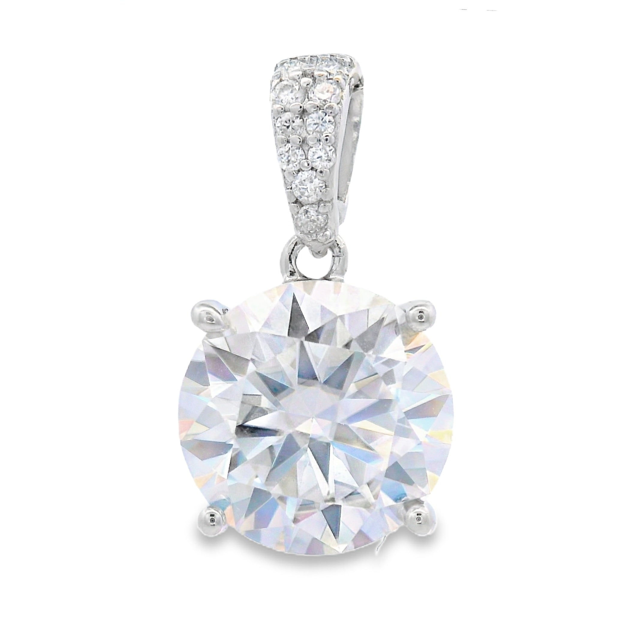 Genuine 4.00ct Moissanite Pendant Sterling Silver by Bids.com