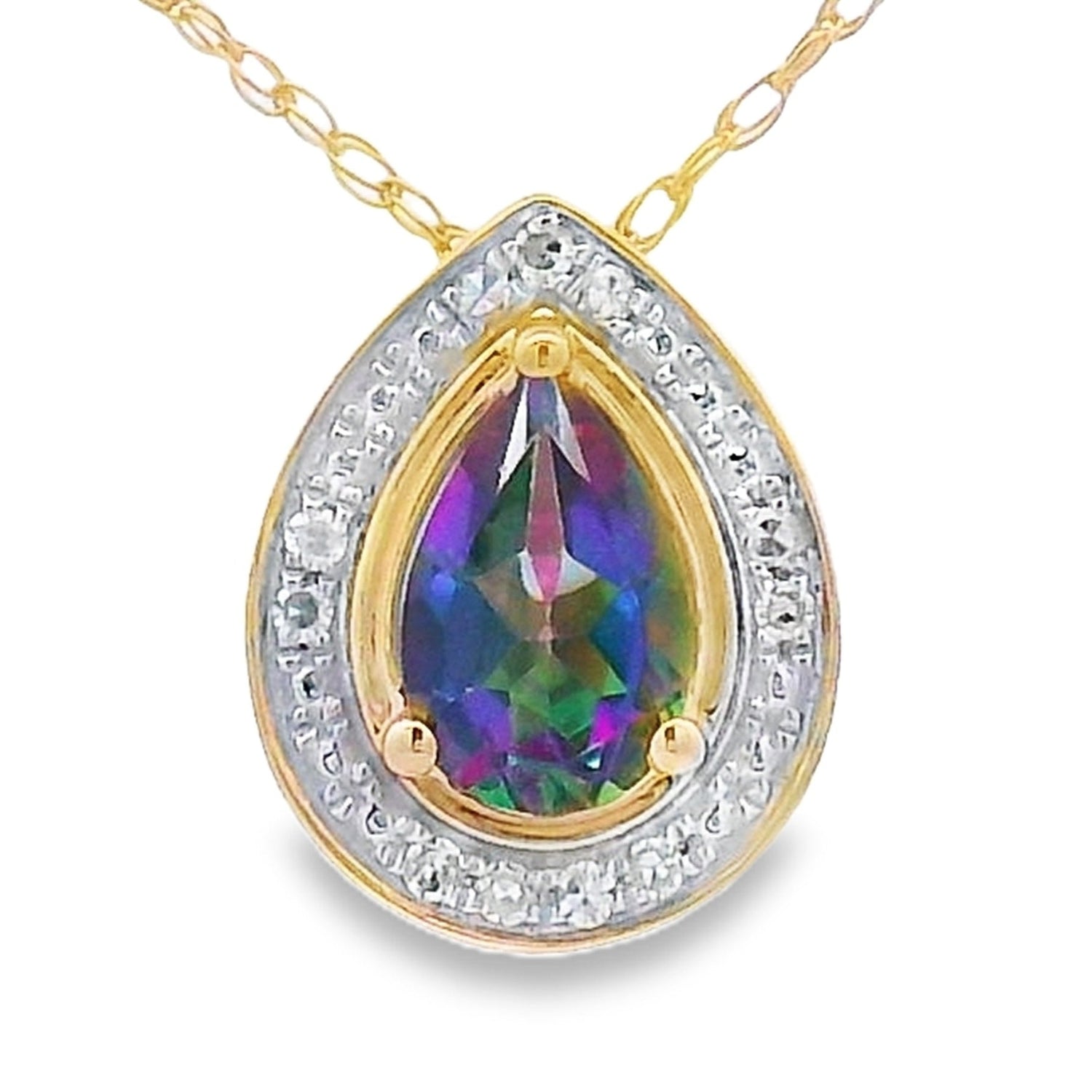 Mystic Fire Topaz Fashion Pendants 10KT Yellow Gold by Bids.com