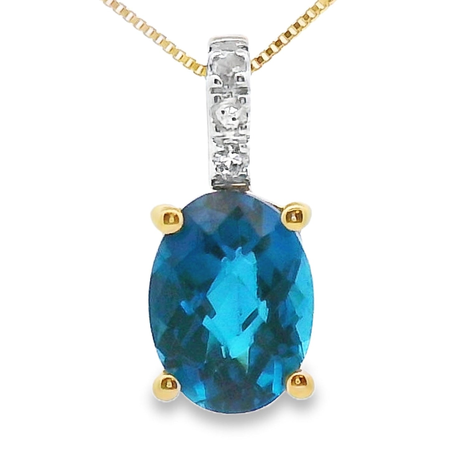 London Blue Topaz Fashion Pendants 10KT Yellow Gold by Bids.com