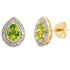 1.00ct Peridot Diamond Dangle Earrings 10KT Yellow Gold by Bids.com
