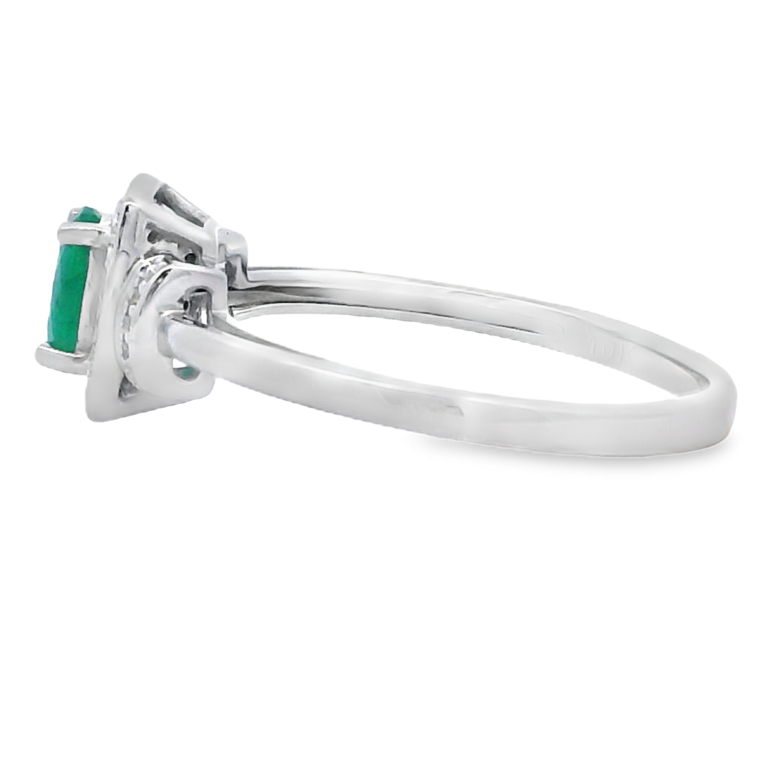 Genuine .45ct Emerald Diamond Ring 10KT White Gold by Bids.com