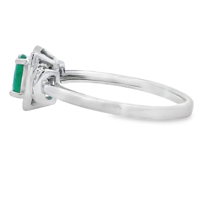 Genuine .45ct Emerald Diamond Ring 10KT White Gold by Bids.com
