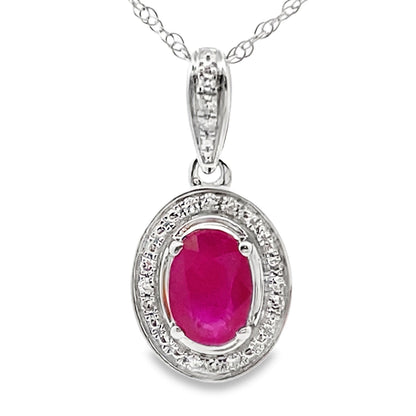 .70ct Ruby Diamond Fashion Pendants 10KT White Gold by Bids.com