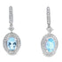 Aquamarine Diamond Dangle Earrings 10KT White Gold by Bids.com