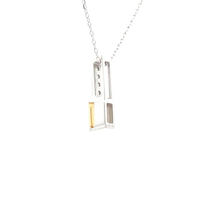 .06ct Citrine Diamond Fashion Pendants 10KT White Gold by Bids.com