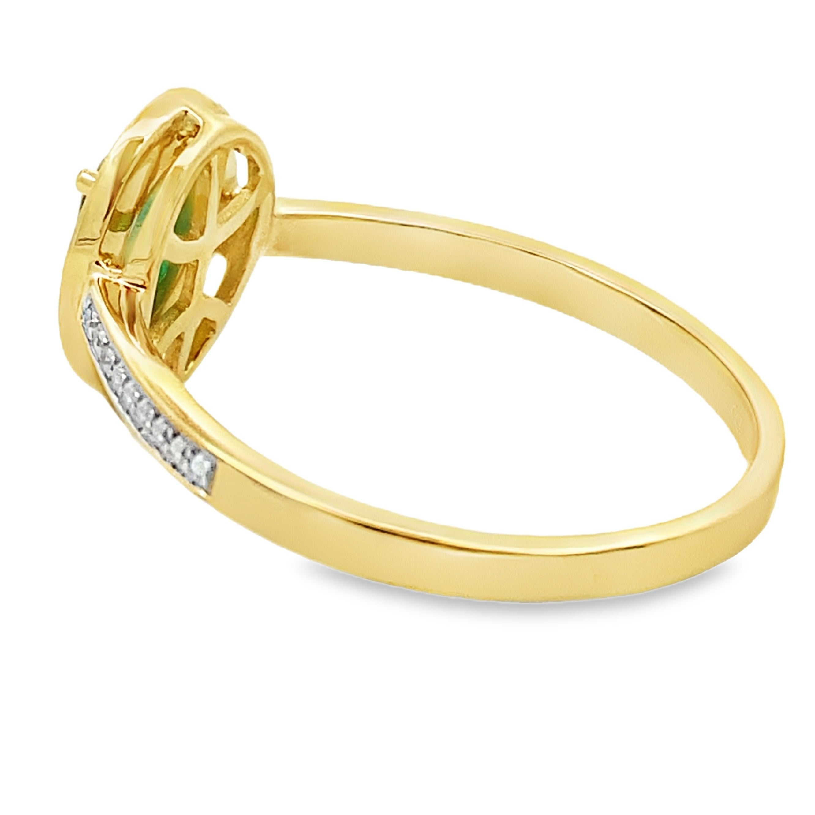 Natural .42ct Emerald Diamond Ring 10KT Yellow Gold by Bids.com