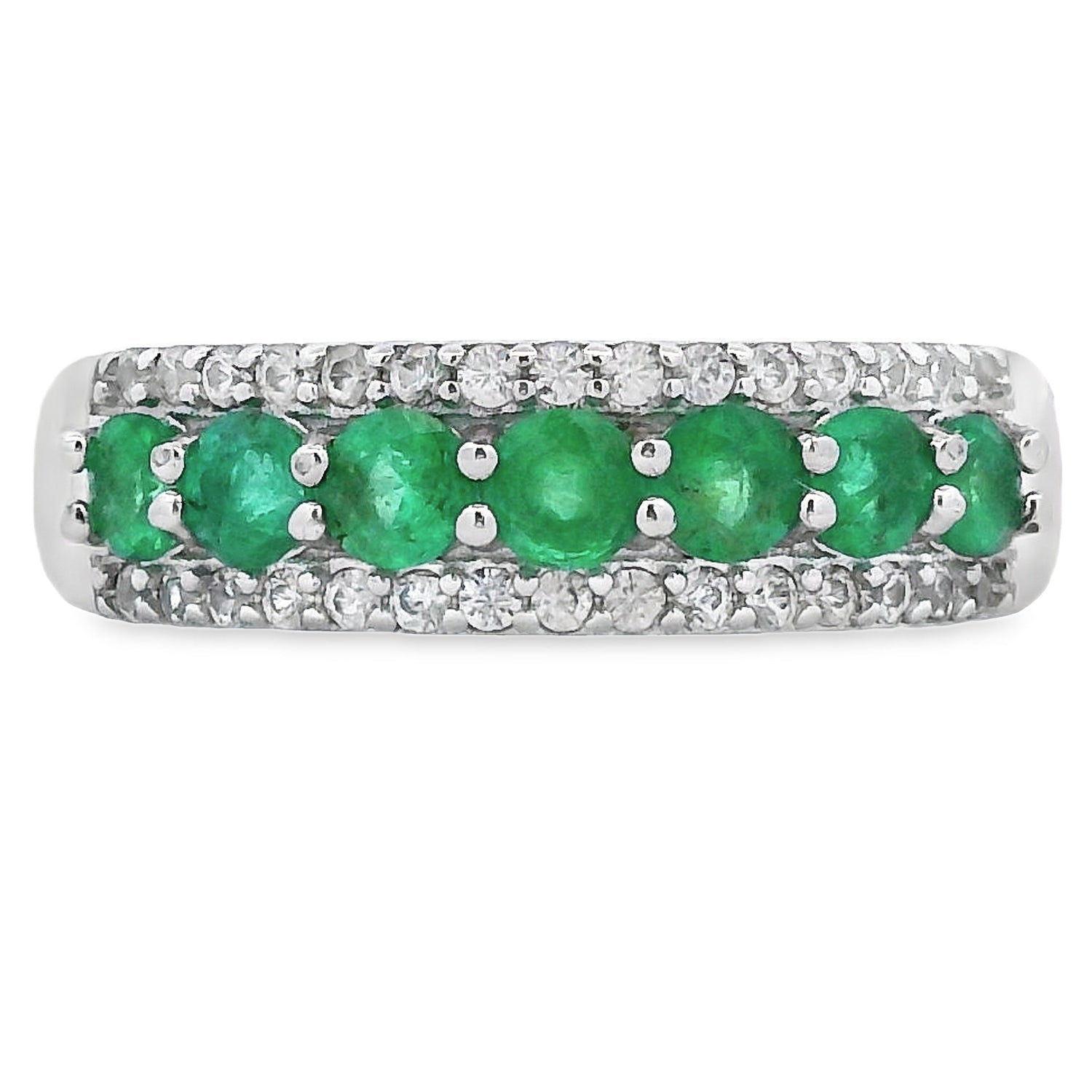 Natural White Topaz 3 Stone Ring Sterling Silver by Bids.com