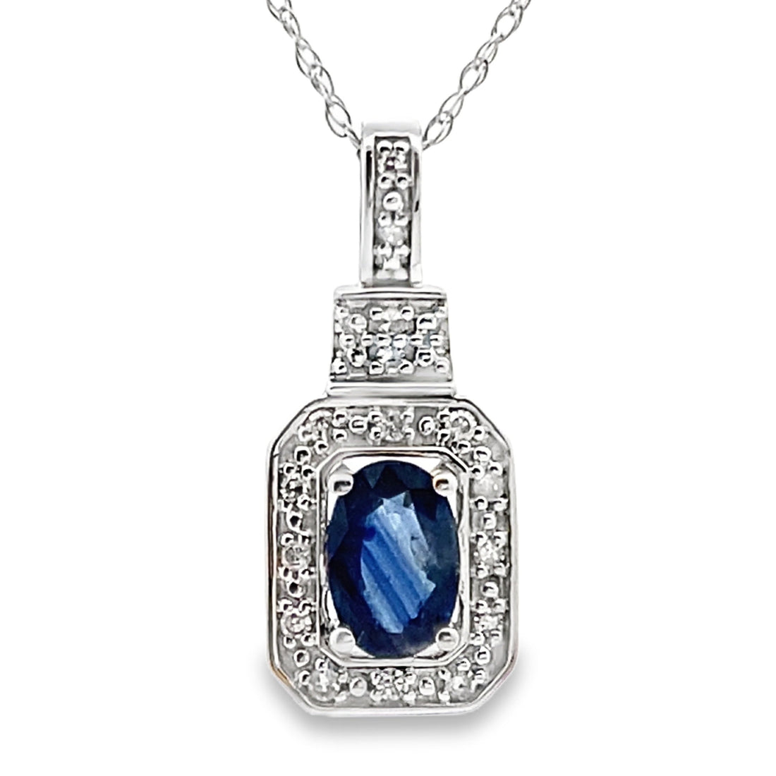 .66ct Sapphire Diamond Fashion Pendants 10KT White Gold by Bids.com