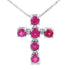 Ruby Diamond Cross Religious Pendant 10KT White Gold by Bids.com