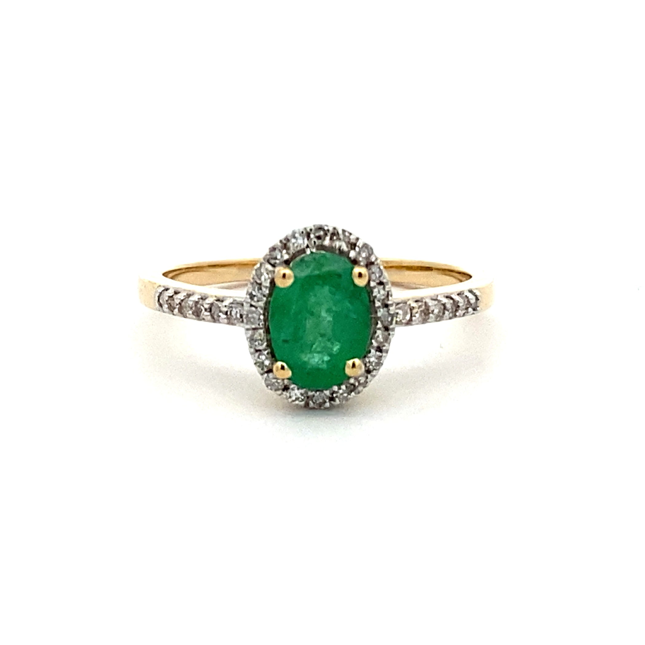 Genuine .74ct Emerald Diamond Ring 14KT Yellow Gold by Bids.com