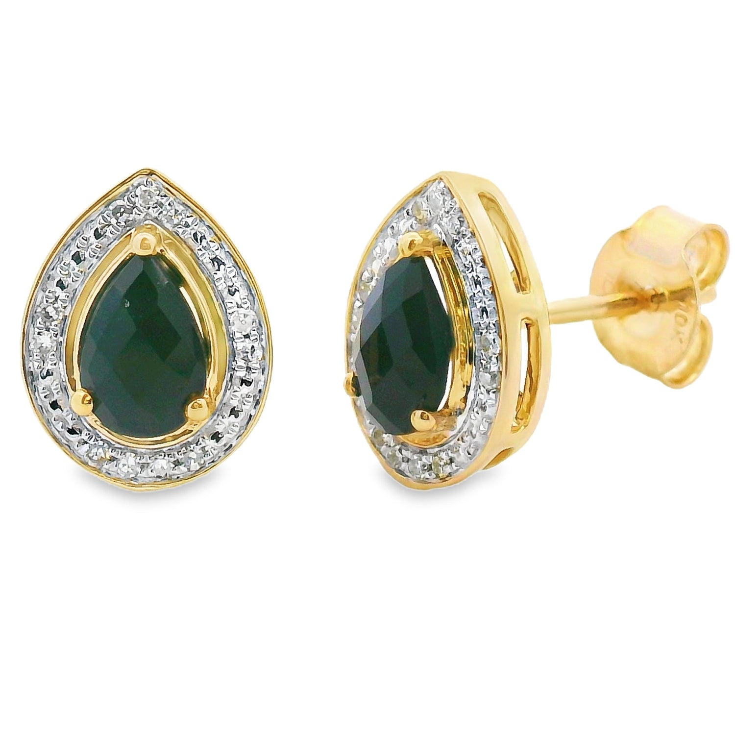 .96ct Onyx Diamond Dangle Earrings 10KT Yellow Gold by Bids.com