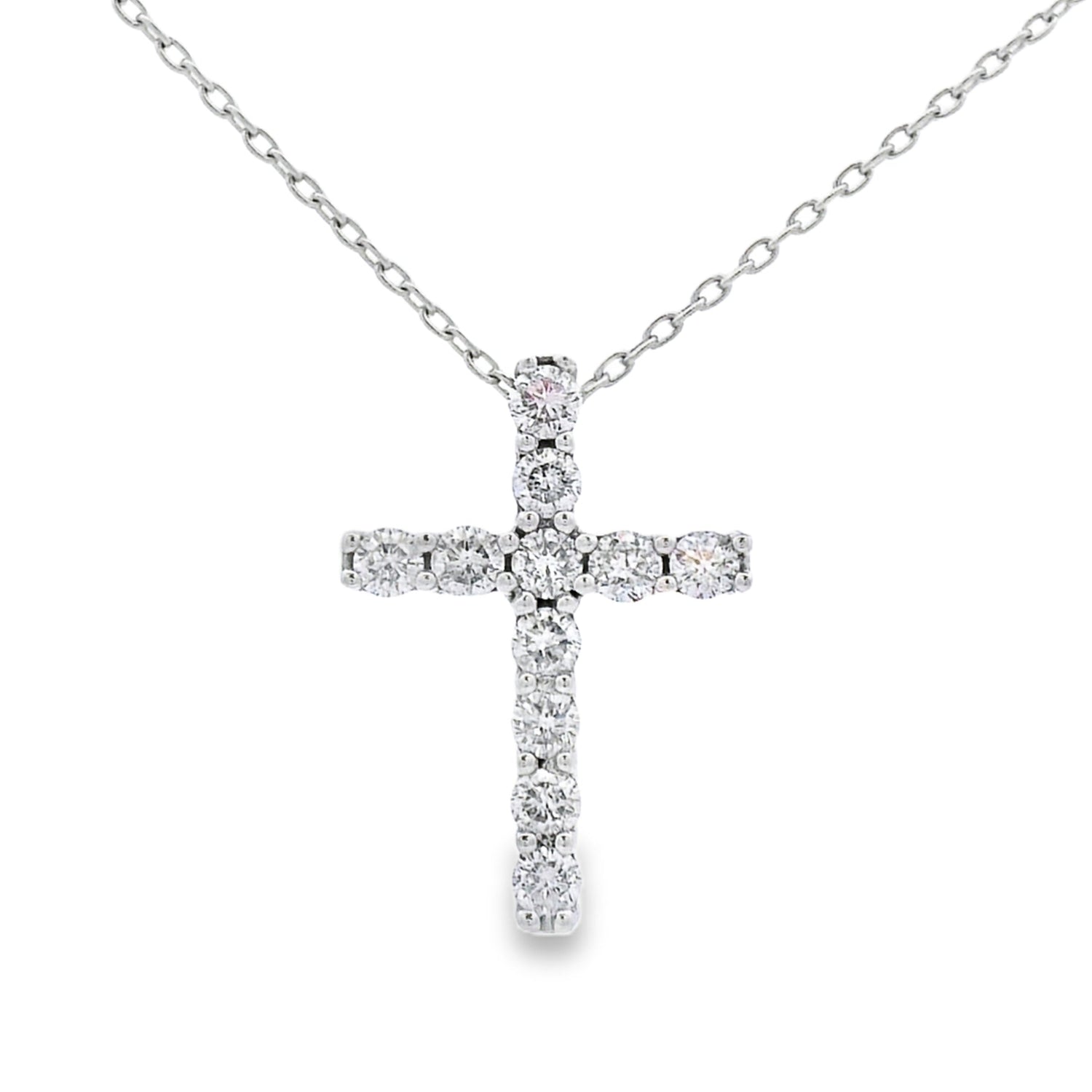 .35ct Diamond Cross Religious Pendant 14KT White Gold by Bids.com