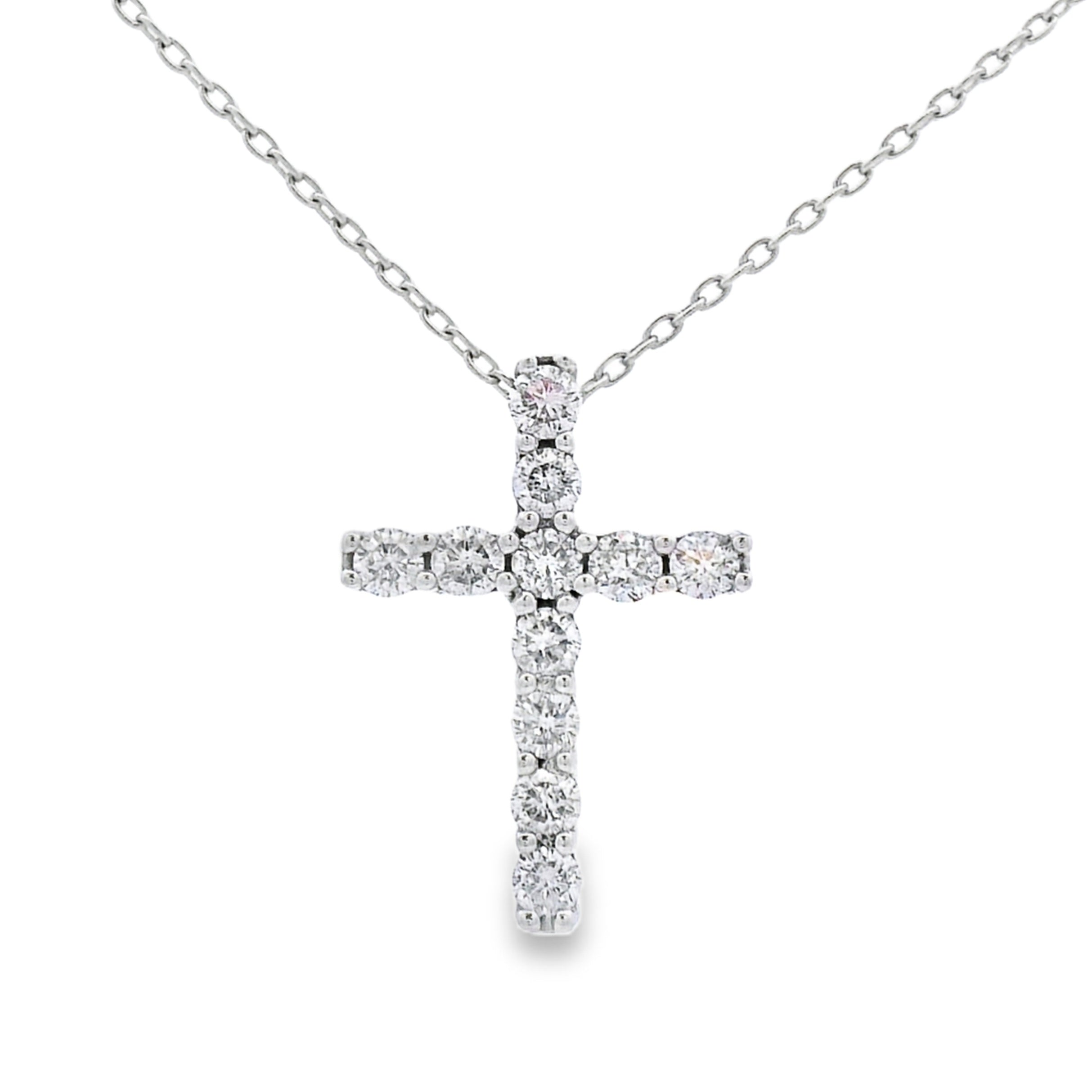 .35ct Diamond Cross Religious Pendant 14KT White Gold by Bids.com