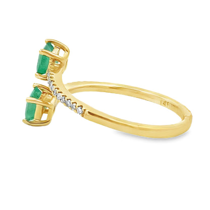 Genuine .47ct Emerald Diamond Ring 14KT Yellow Gold by Bids.com