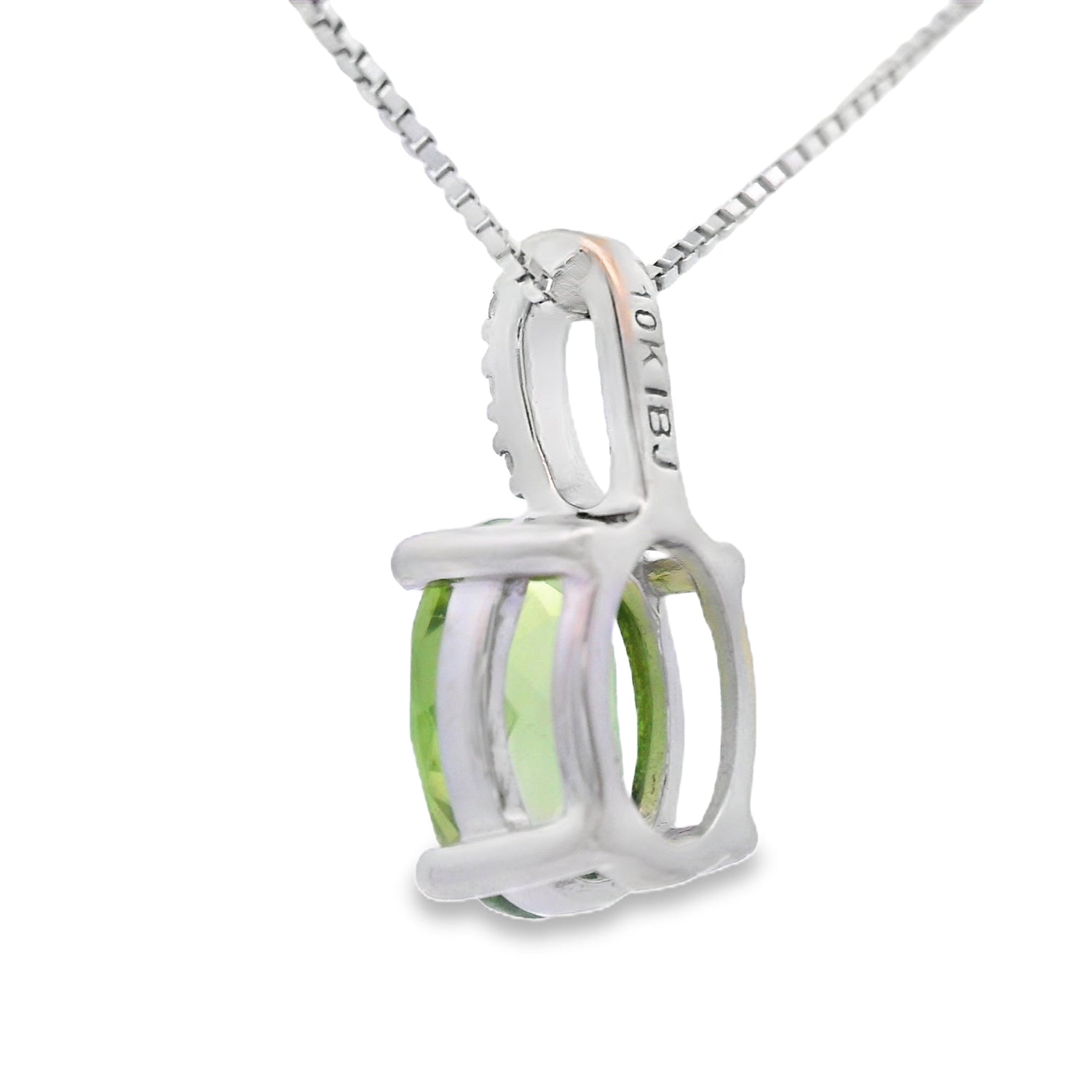 1.34ct Peridot Diamond Fashion Pendants 10KT White Gold by Bids.com