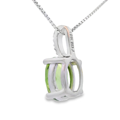 1.34ct Peridot Diamond Fashion Pendants 10KT White Gold by Bids.com