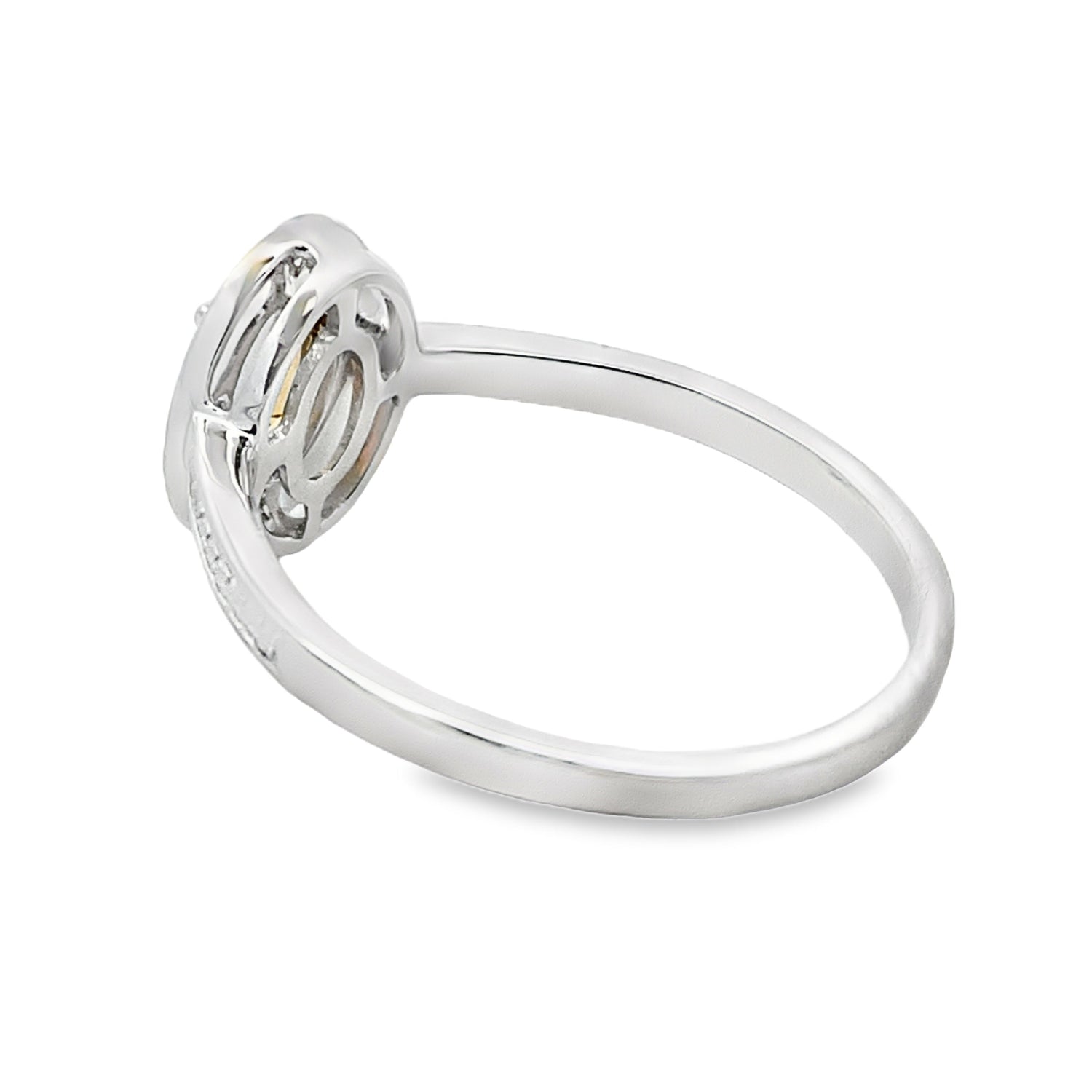 Natural .47ct Citrine Diamond Ring 10KT White Gold by Bids.com