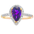Natural .98ct Amethyst Diamond Ring 14KT Yellow Gold by Bids.com