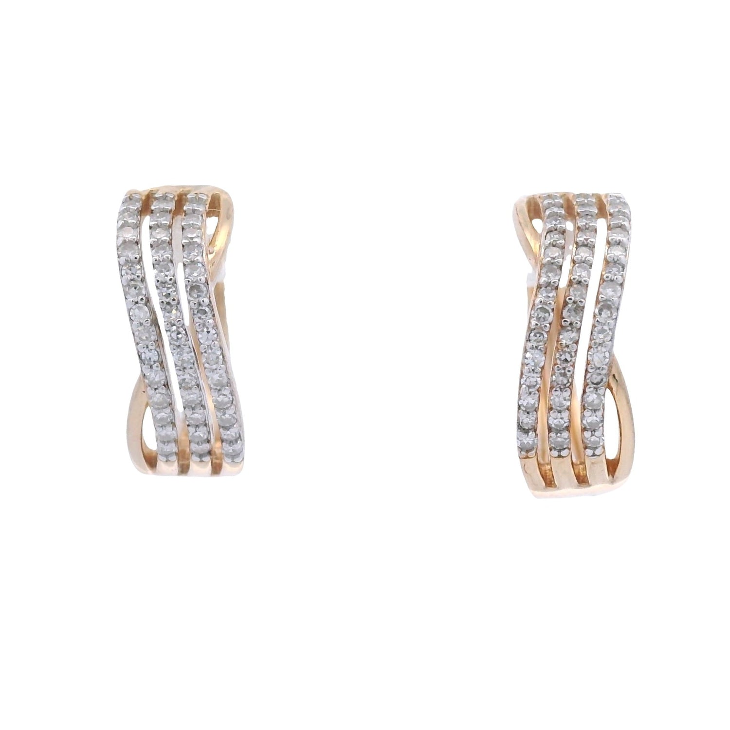 Natural .25ct Hoop Earrings Gold plated Sterling Silver