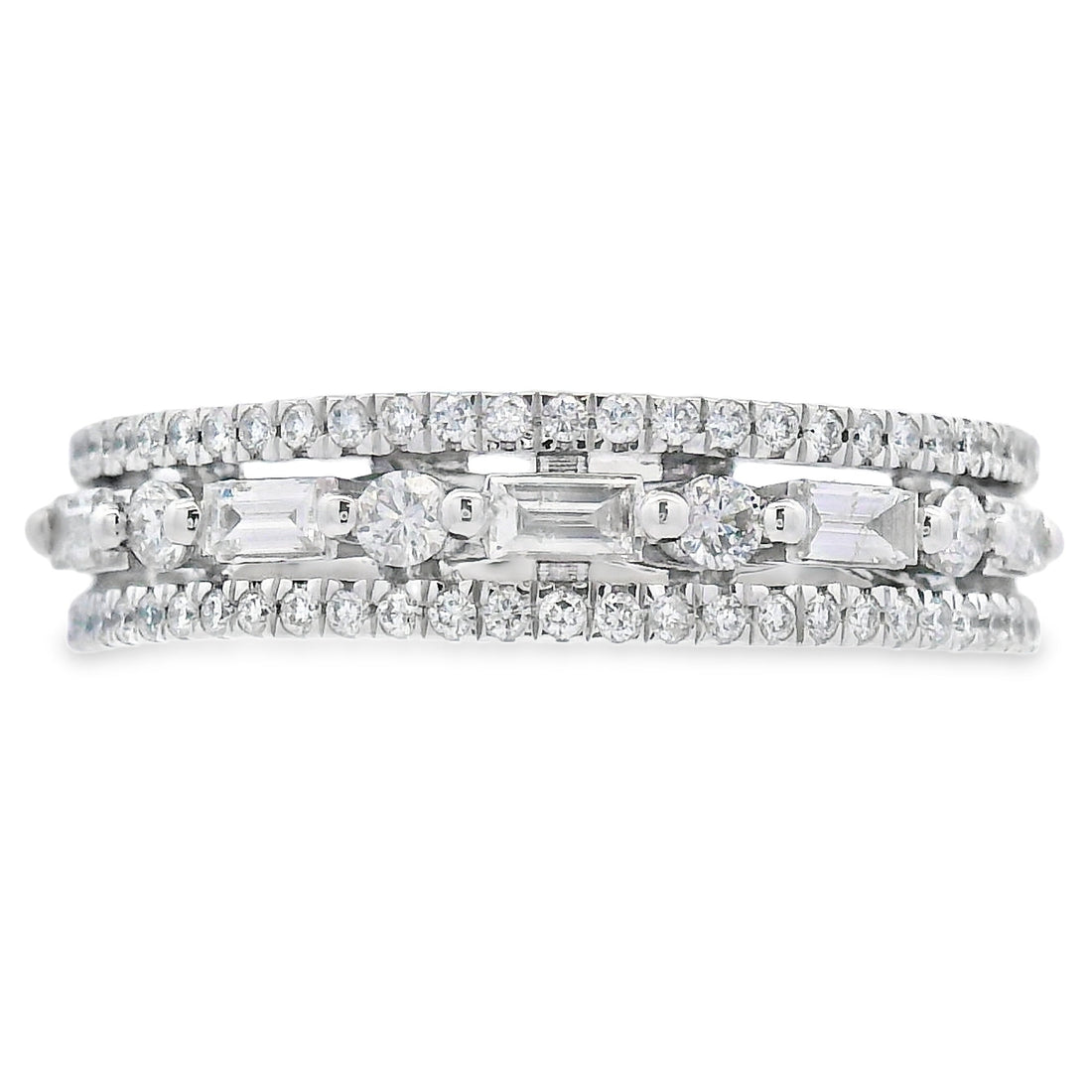 .50ct Diamond Fashion band rings 14KT White Gold by Bids.com
