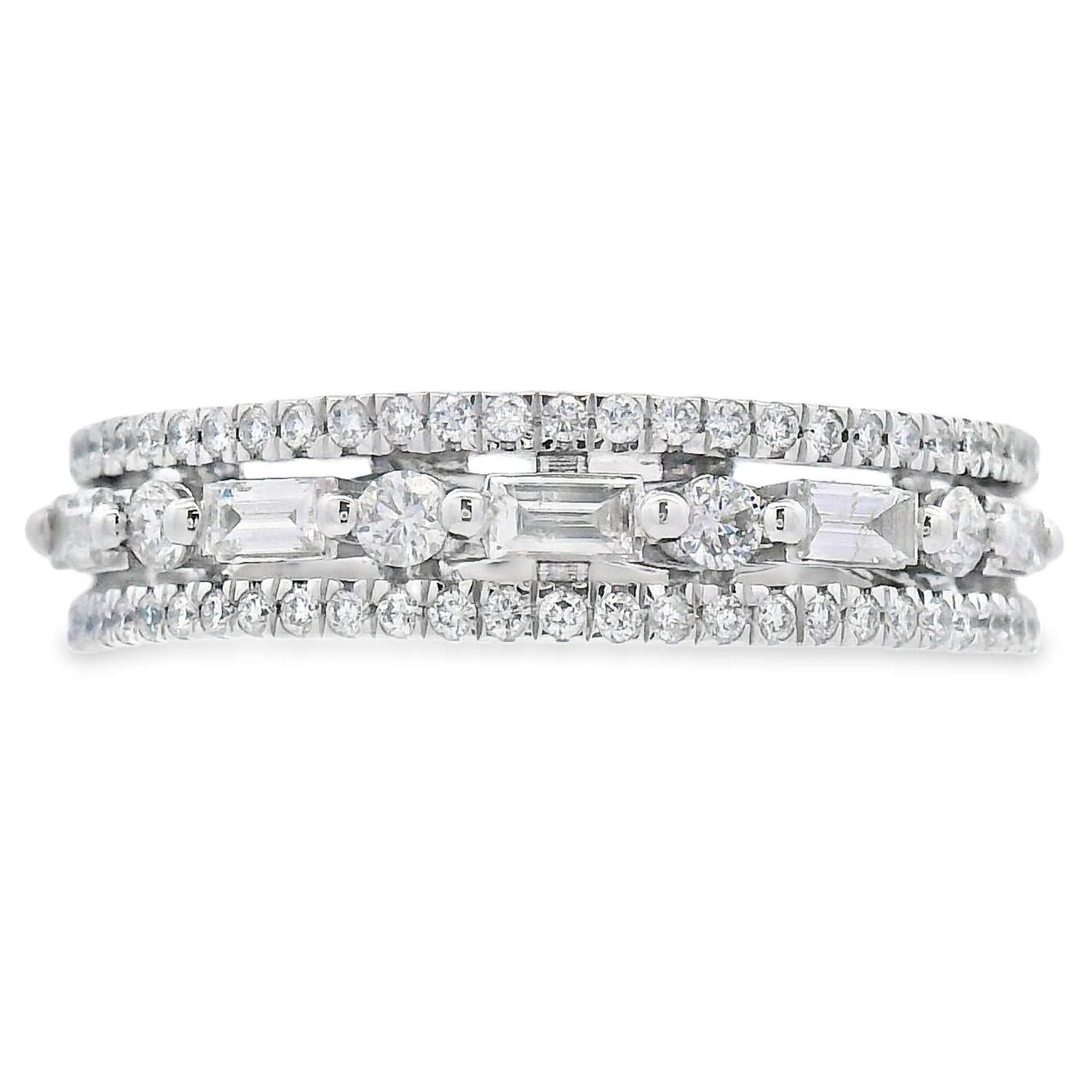 .50ct Diamond Fashion band rings 14KT White Gold by Bids.com