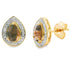 .87ct Quartz Diamond Dangle Earrings 10KT Yellow Gold by Bids.com