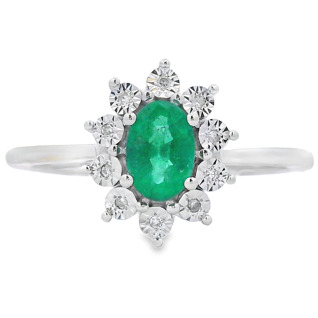 Genuine .43ct Emerald Diamond Ring 10KT White Gold by Bids.com