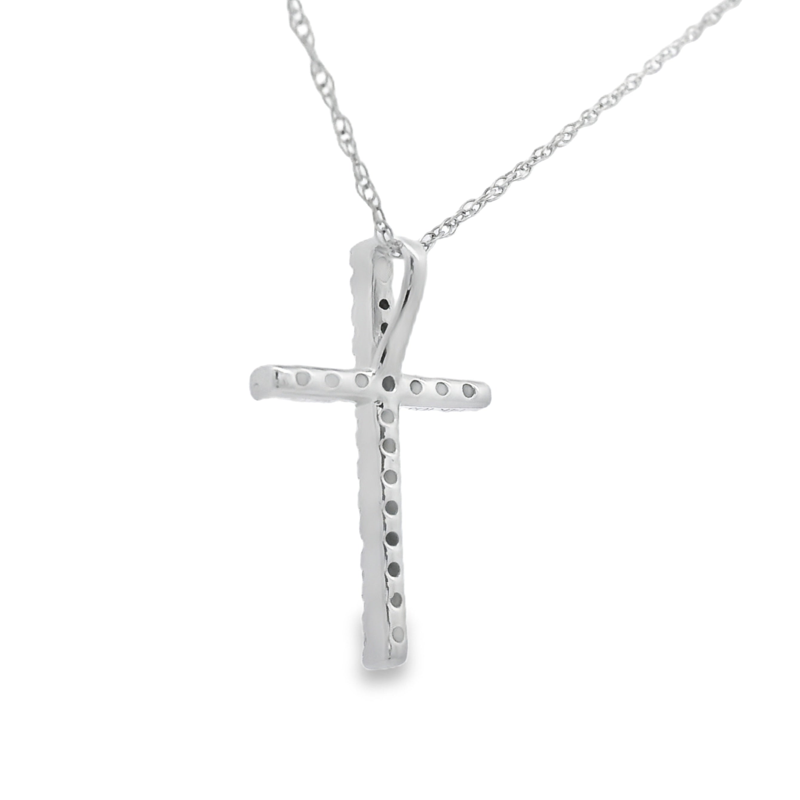 .11ct Diamond Cross Religious Pendant 14KT White Gold by Bids.com