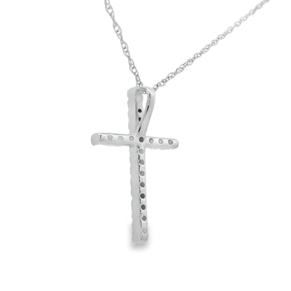 .11ct Diamond Cross Religious Pendant 14KT White Gold by Bids.com