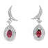 .62ct Garnet Diamond Dangle Earrings 10KT White Gold by Bids.com