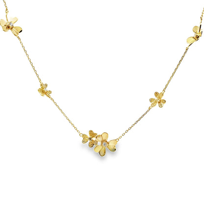 Genuine Cubic Zirconia Flower Pendant Sterling Silver by Bids.com
