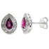 Rhodolite Garnet Diamond Stud Earrings 10KT White Gold by Bids.com