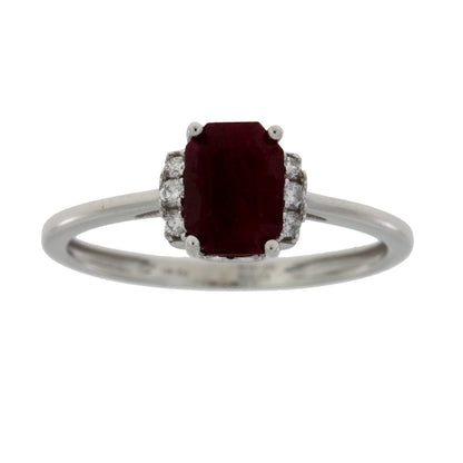 Genuine 1.38ct Ruby Diamond Ring 14KT White Gold by Bids.com