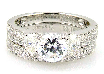 Natural 1.05ct Engagement Ring Set 18KT White Gold by Bids.com