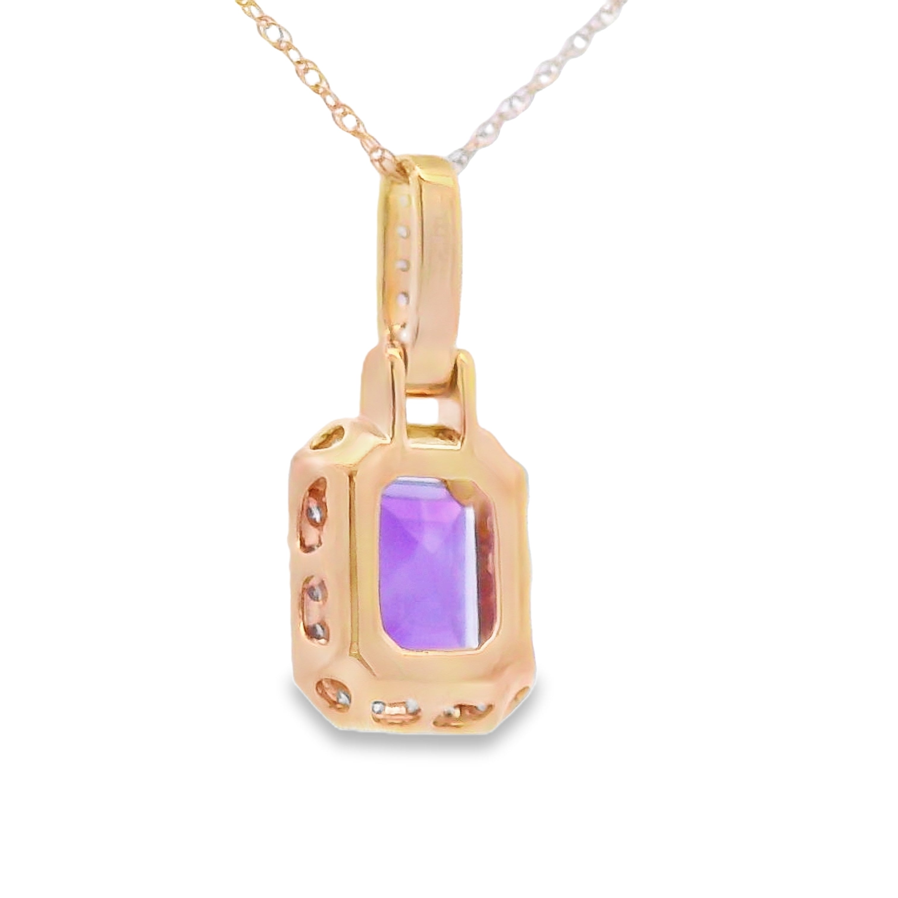 Amethyst Diamond Fashion Pendants 10KT Yellow Gold by Bids.com