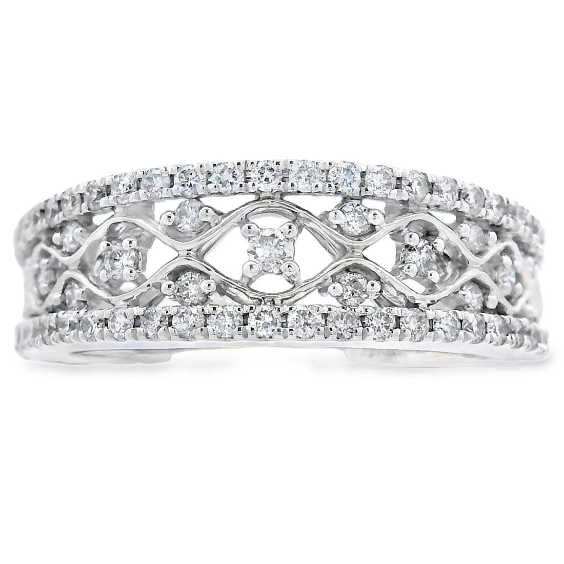 .50ct Diamond Fashion band rings 10KT White Gold by Bids.com