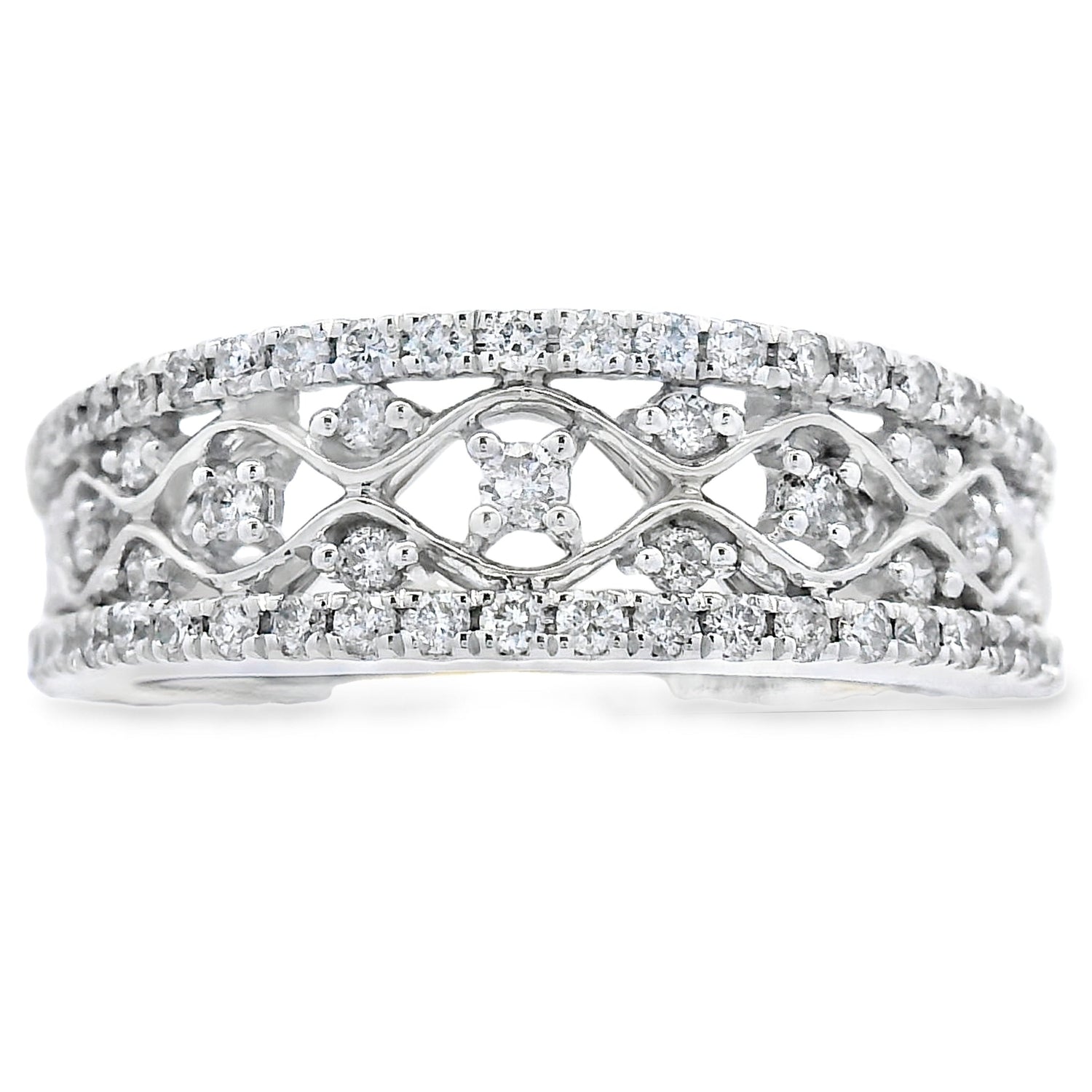 .50ct Diamond Fashion band rings 10KT White Gold by Bids.com