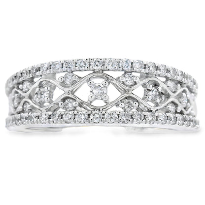 .50ct Diamond Fashion band rings 10KT White Gold by Bids.com