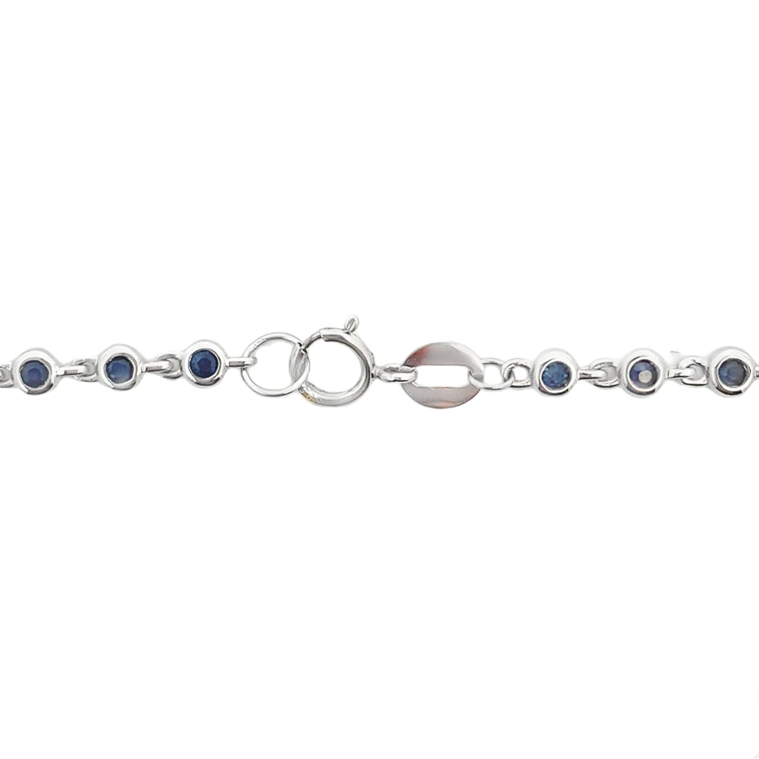 .87ct Sapphire Diamond Bracelet 14KT White Gold