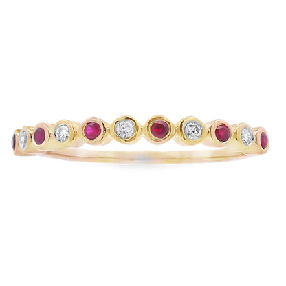 .13ct Ruby Diamond stackable band set 14KT Yellow Gold by Bids.com