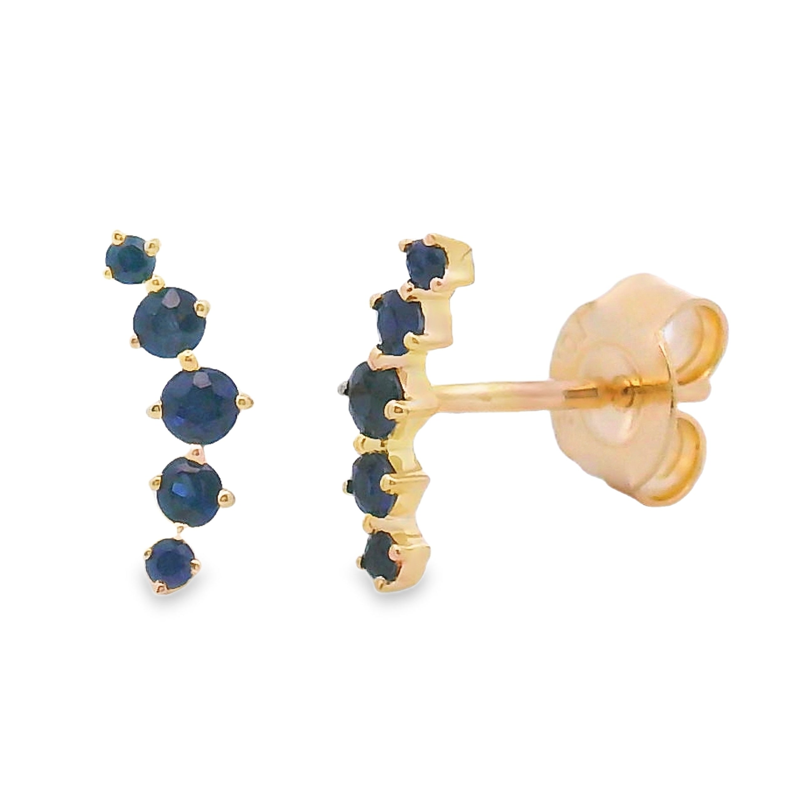 Genuine .24ct Sapphire Earrings 14KT Yellow Gold by Bids.com