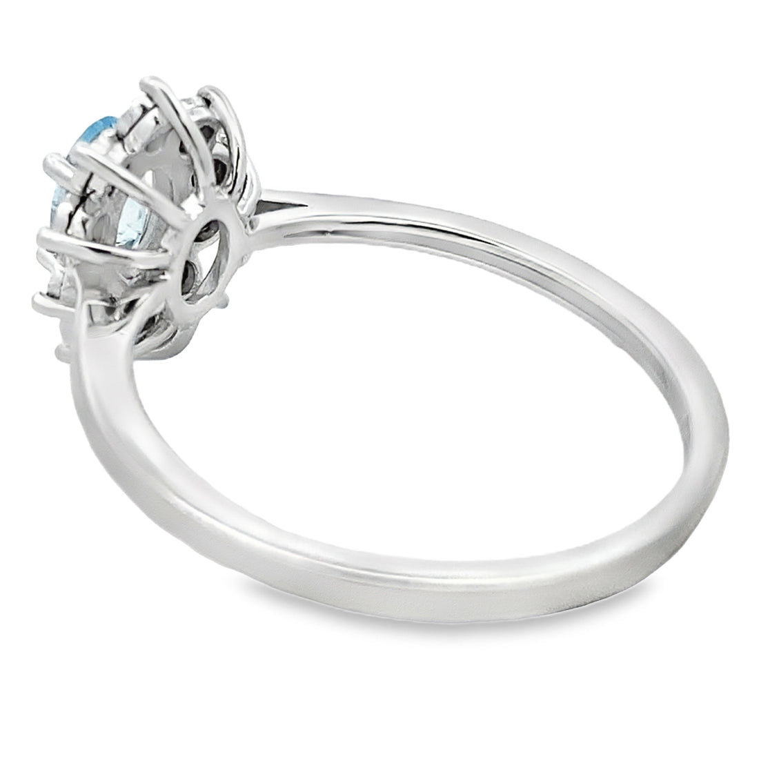 Genuine .43ct Aquamarine Diamond Ring 10KT White Gold by Bids.com